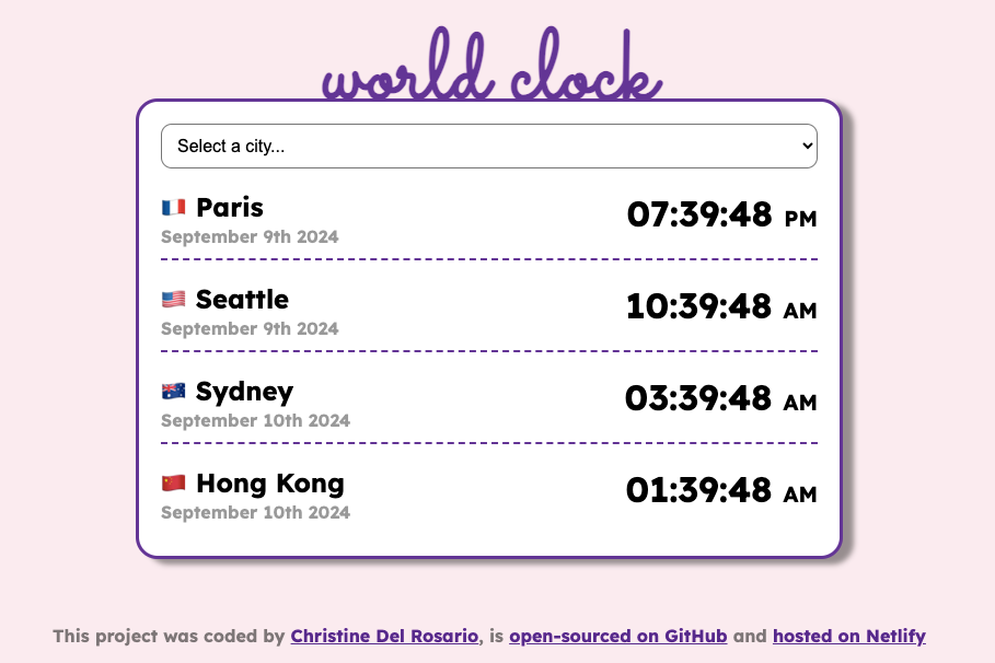 World Clock Website Image